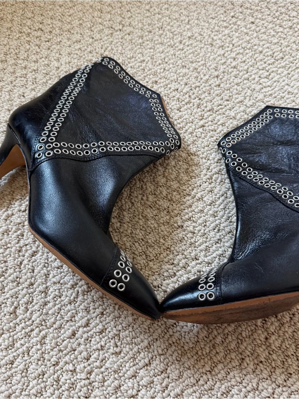 Isabel Marant leather Eyelet Trim Western Boots